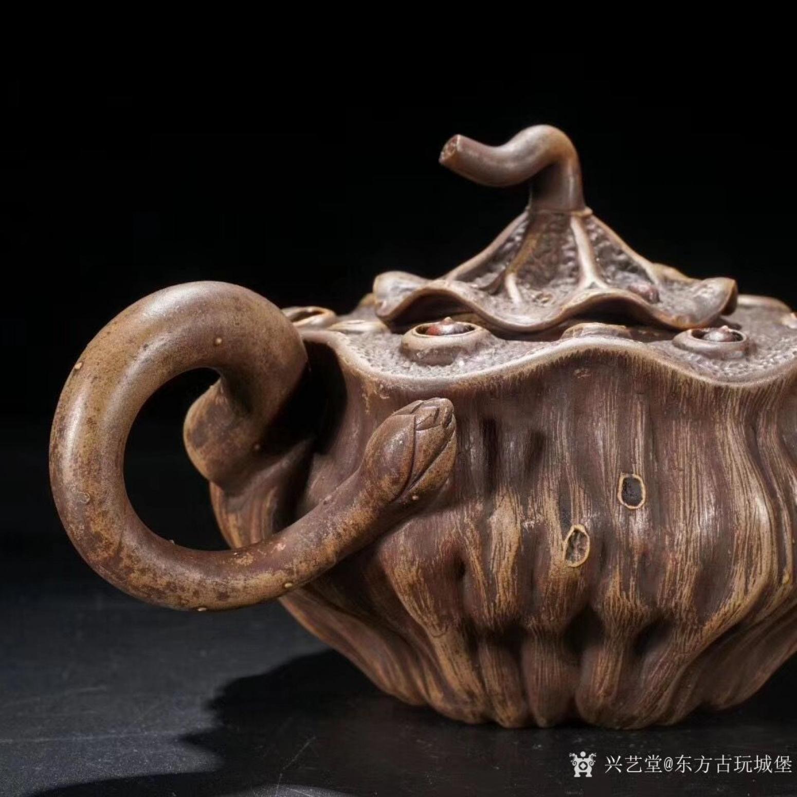 東方古玩城堡文玩雜項作品《「王寅仙」蓮蓬紫砂壺》【圖1】