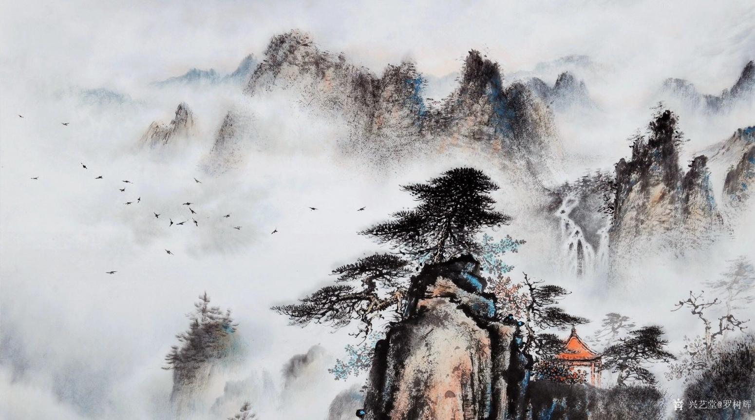 羅樹(shù)輝國(guó)畫(huà)作品《山水松-飄渺隱仙跡》