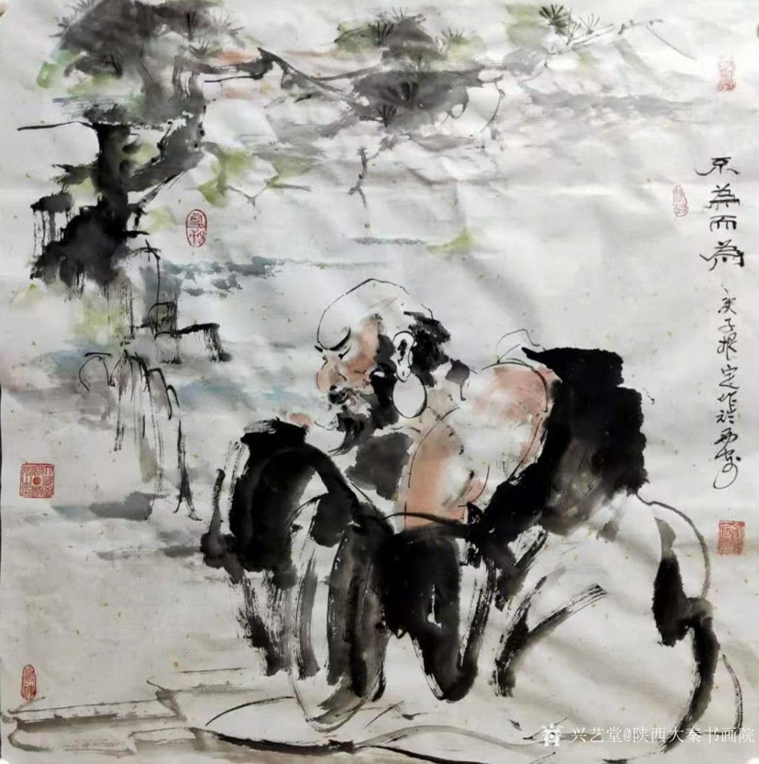 陜西大秦書(shū)畫(huà)院國(guó)畫(huà)作品《杜根定四尺斗方作品》