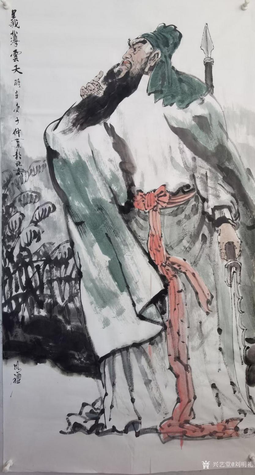 劉明禮國畫作品《人物畫-關羽義薄云天》【圖0】