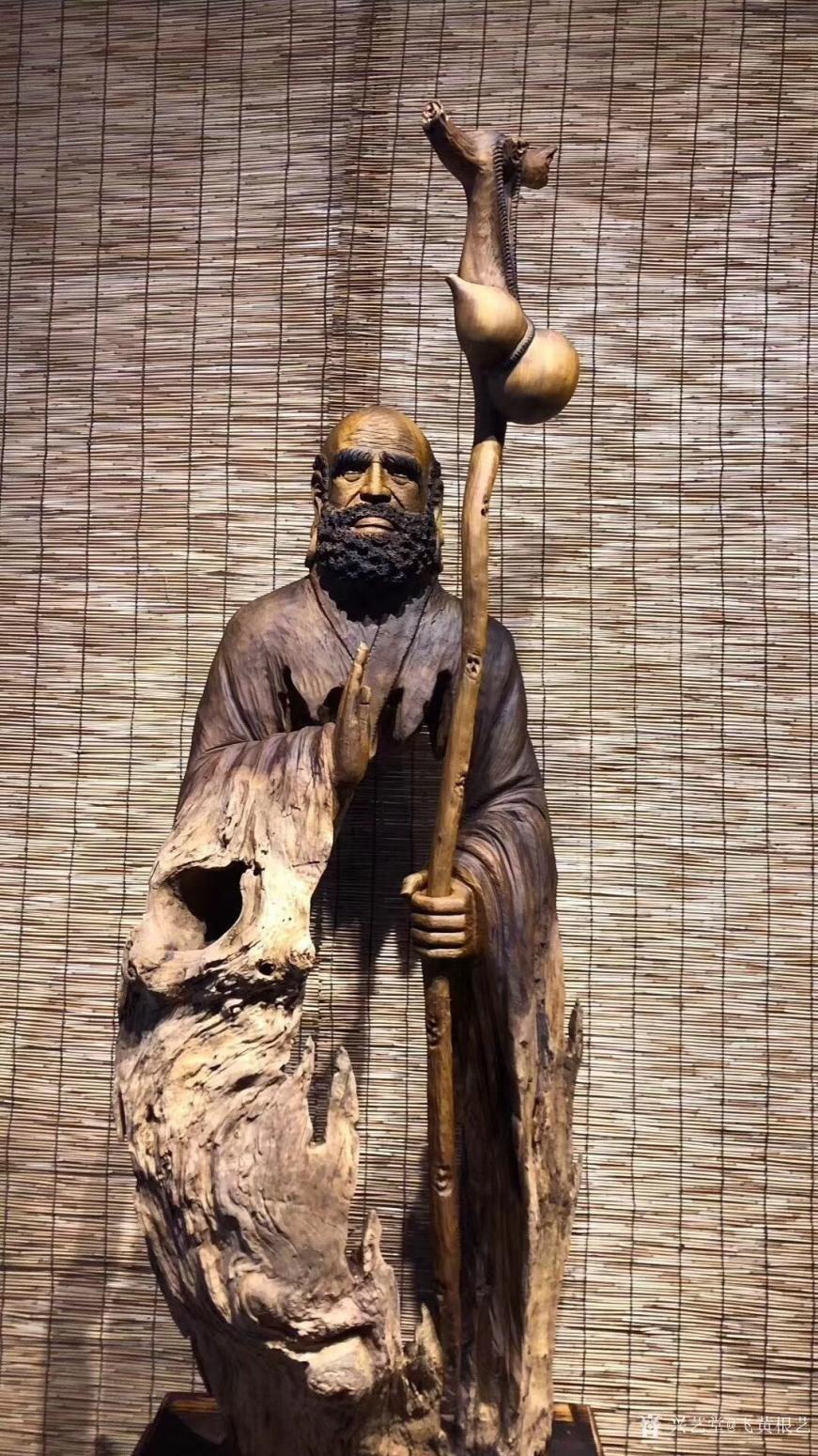 飛黃根藝雕刻作品《根雕作品:達(dá)摩》