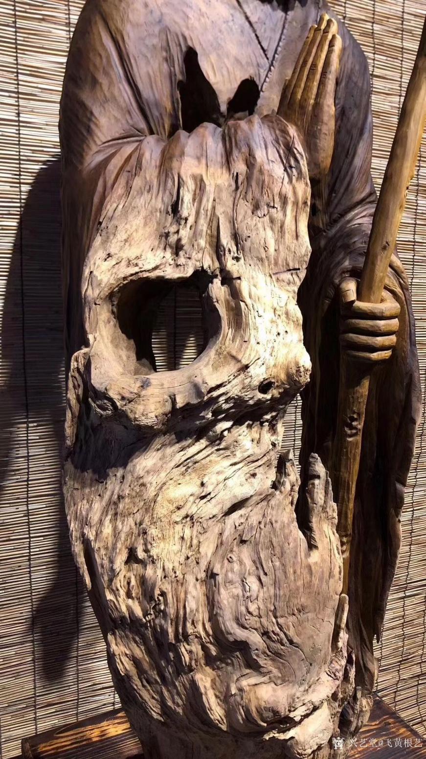飛黃根藝雕刻作品《根雕作品:達(dá)摩》【圖4】