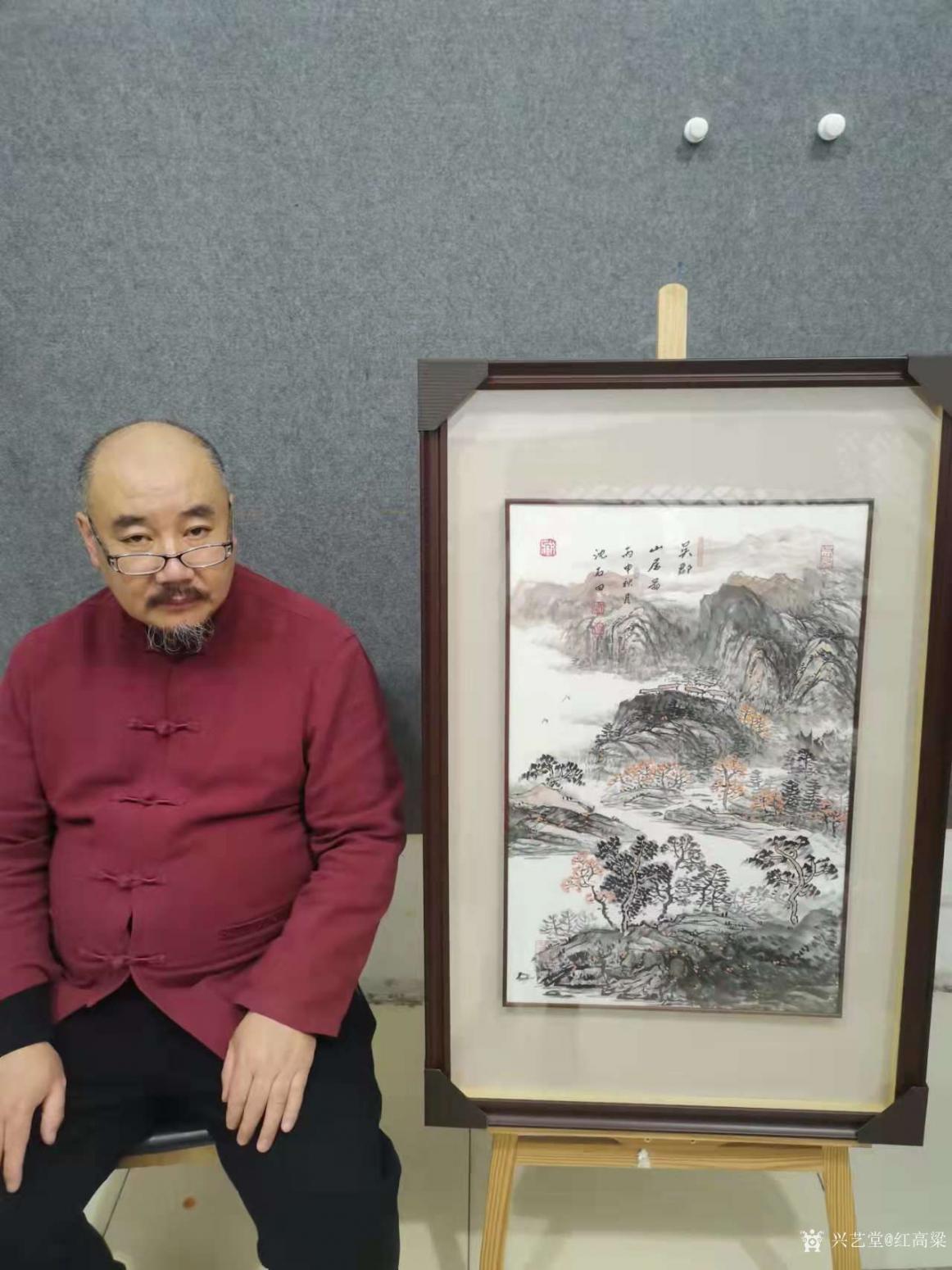 紅高粱國(guó)畫作品《吳郡山居圖》