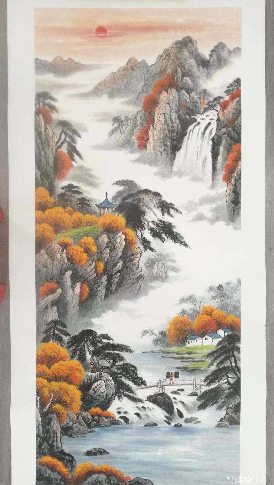 李崇山國畫作品《旭日東升》【圖0】