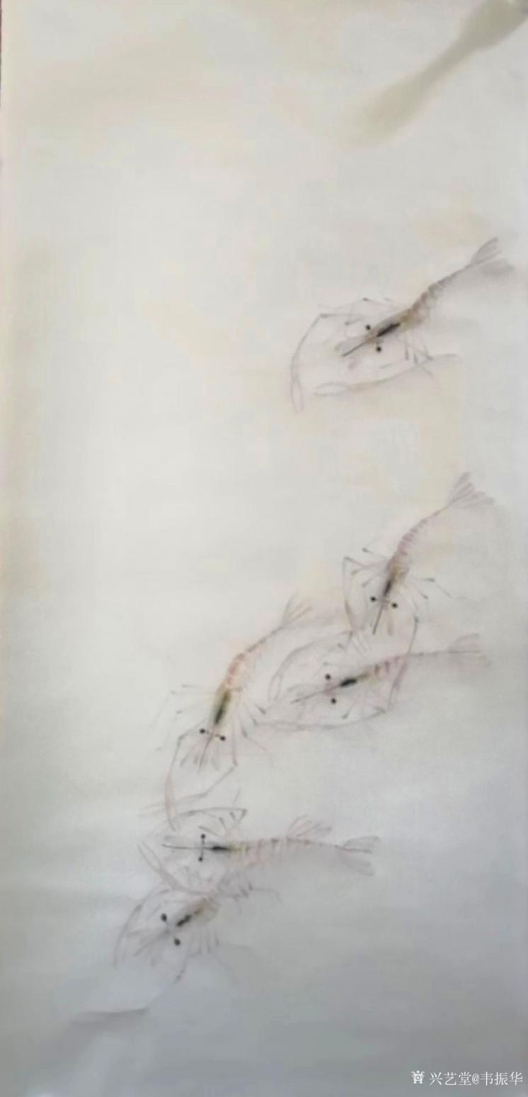 韋振華國畫作品《蝦趣》
