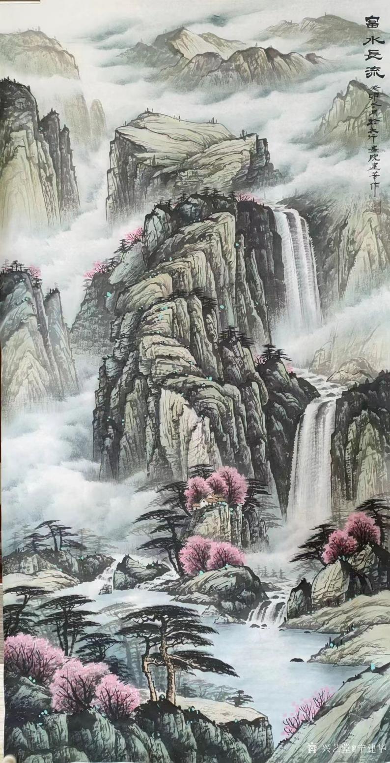 寧建華國(guó)畫作品《富水長(zhǎng)流》