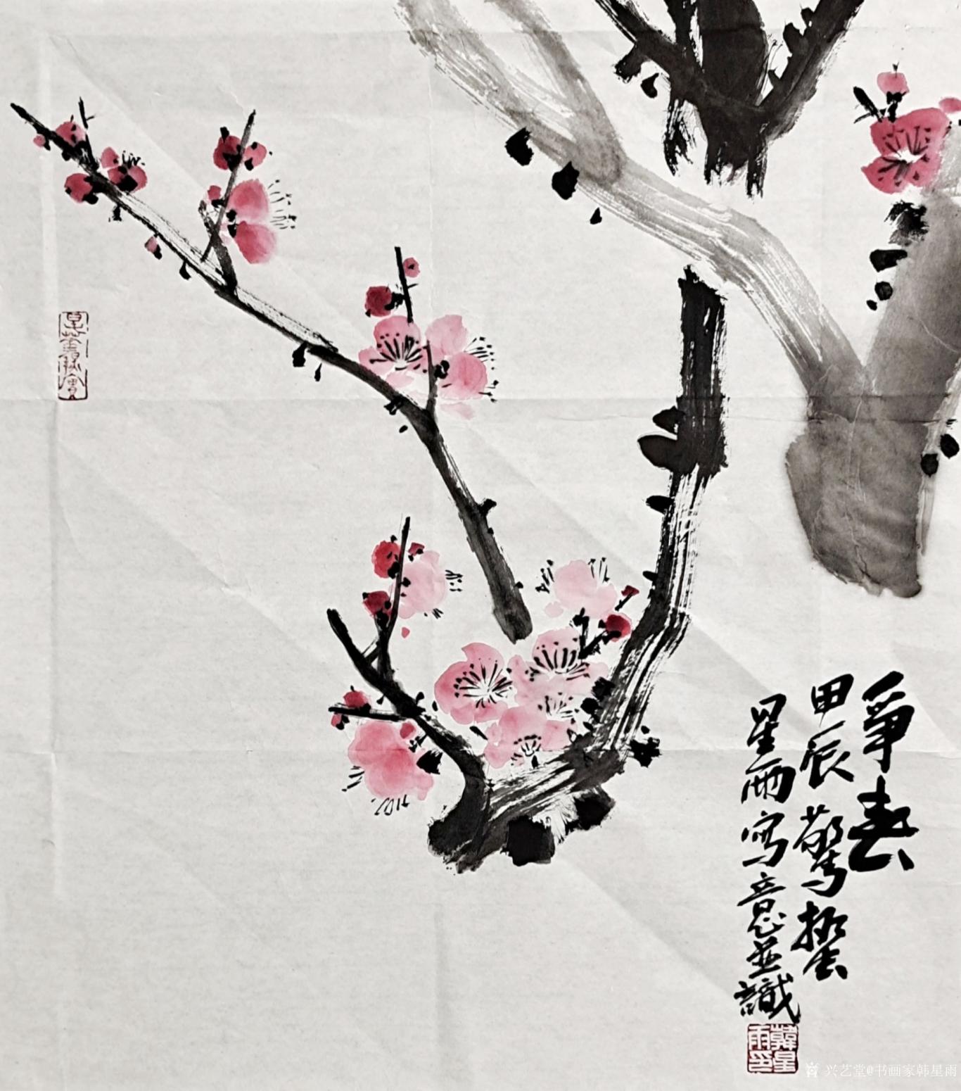 書(shū)畫(huà)家韓星雨國(guó)畫(huà)作品《爭(zhēng)春》
