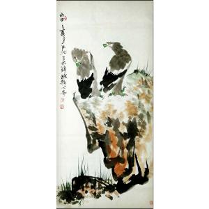 李沫池國(guó)畫作品-《【雙鷹】作者李沫池》