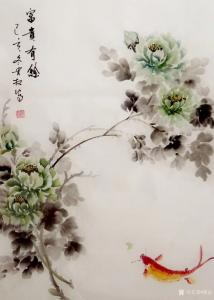 夏沁國畫作品《富貴有余》價格360.00元
